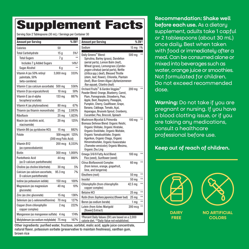 Alive! Liquid (900 ml) — Supplement Facts
