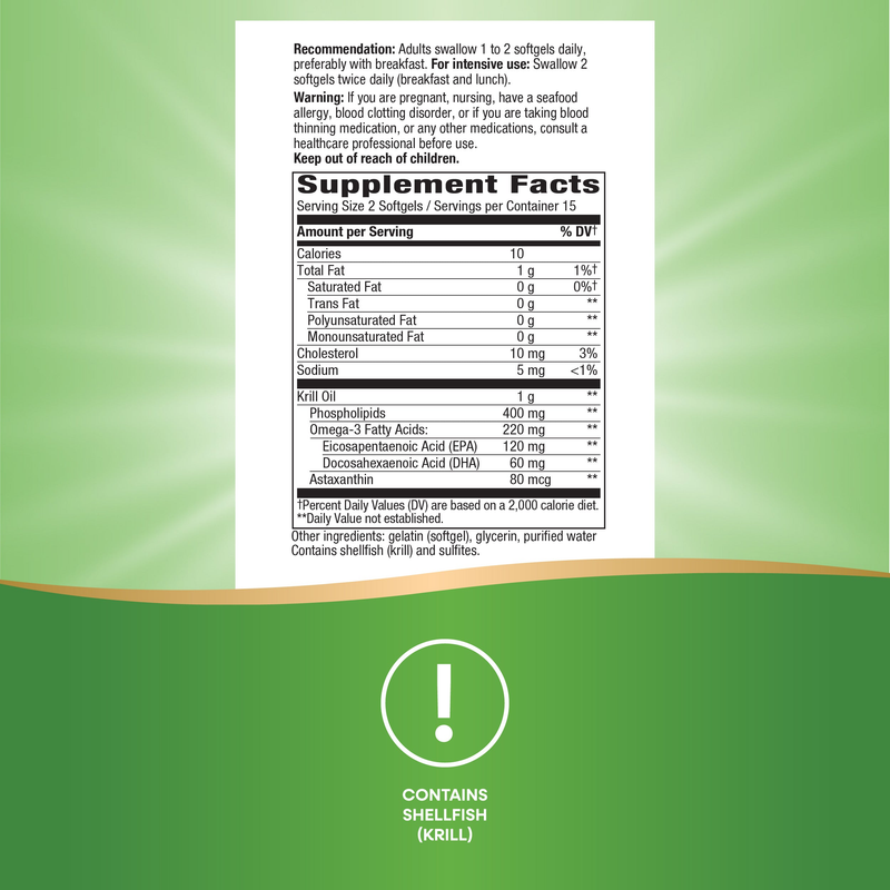 Krill Oil 500mg (60 Softgels) — Supplement Facts