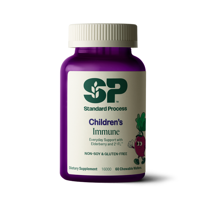 An image of a bottle of SP Children's Immune, a supplement for kids supporting the immune system.