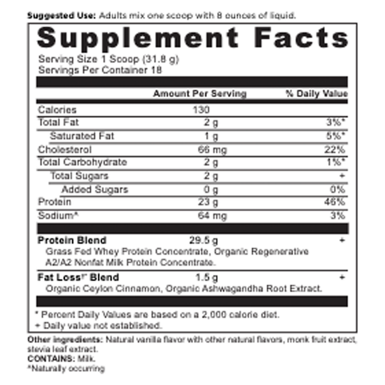 Whey Protein Powder (Fat Loss Blend) - Cinnamon Vanilla (572 g)