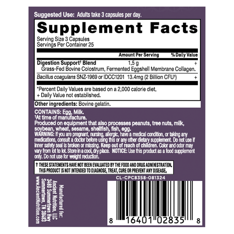 Colostrum + Collagen Capsules, Gut & Immune System Health (75 Capsules)