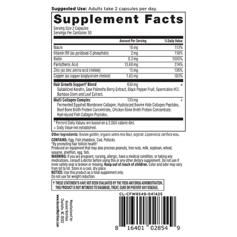 Hair Growth + Collagen (60 Capsules)