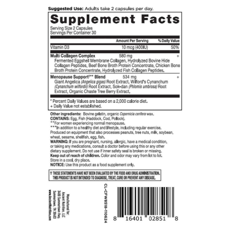 Menopause Support + Collagen (60 Capsules)