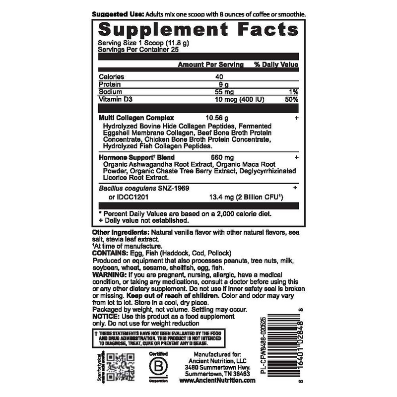 Hormone Balance + Collagen - Vanilla (294 g)