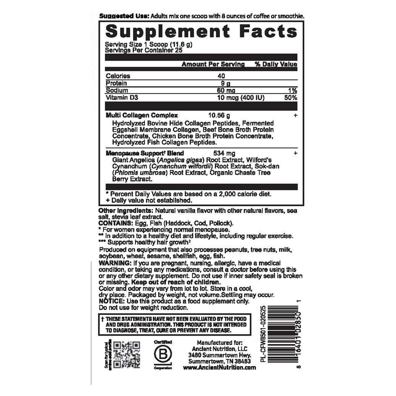 Menopause Support + Collagen - Vanilla (290 g)