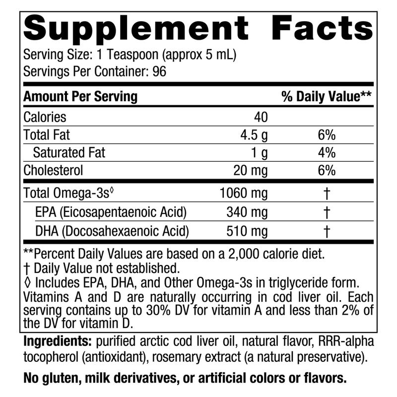 Arctic Cod Liver Oil™, Orange Flavor (473 ml)