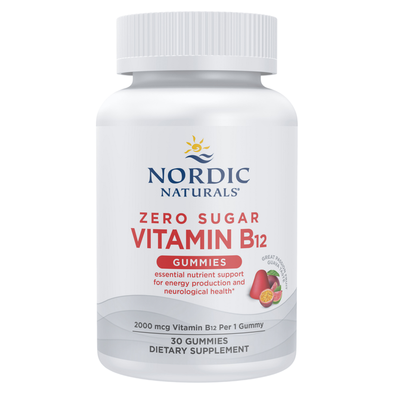 Zero Sugar Vitamin B12 Gummies, Passion Fruit Flavored (30 Gummies)