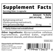 Rg3 Ginseng (Panax Ginseng Root Extract) 30 mg (60 Capsules)