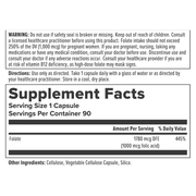 Folic Acid - B9 - 1mg (90 Capsules)