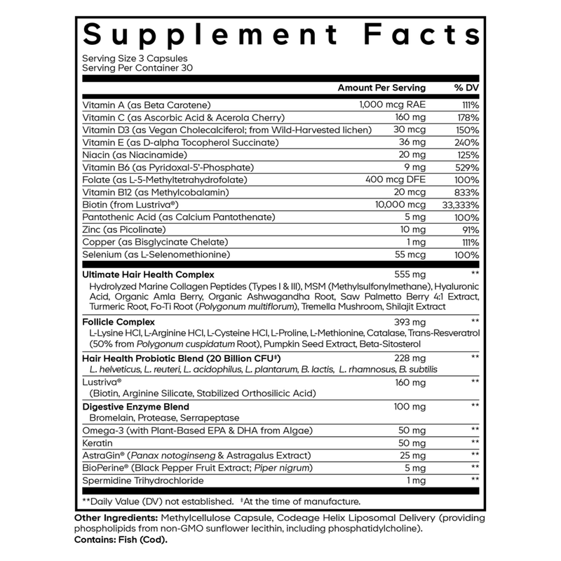 Hair Vitamins Platinum (90 Capsules)
