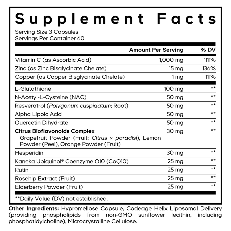 Liposomal Vitamin C+ Platinum (180 Capsules)