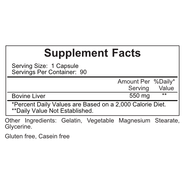 Lyophilized Bovine Liver (90 Capsules)