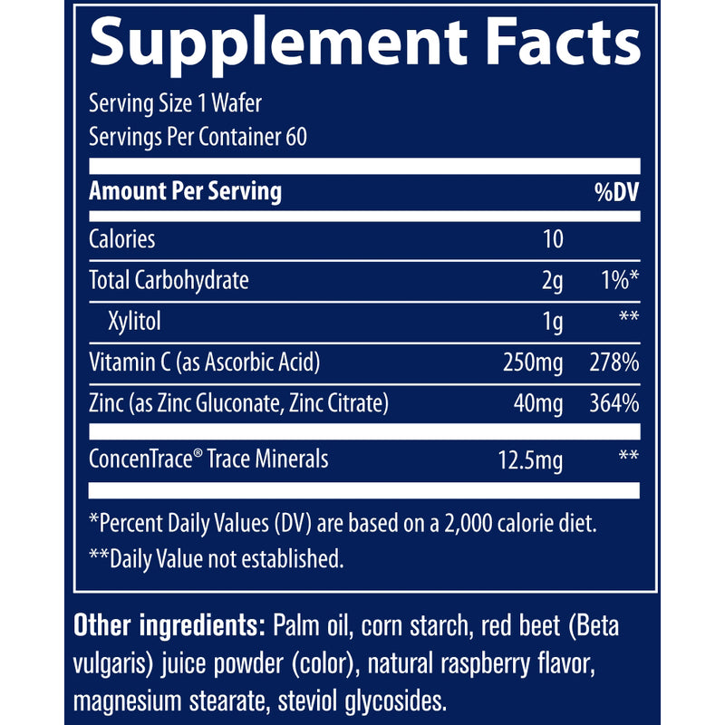 Zinc + Vitamin C Chews (60 Wafers)