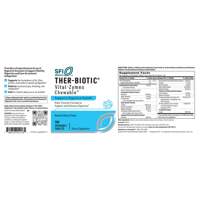 Ther-Biotic Vital-Zymes (180 Chewables)