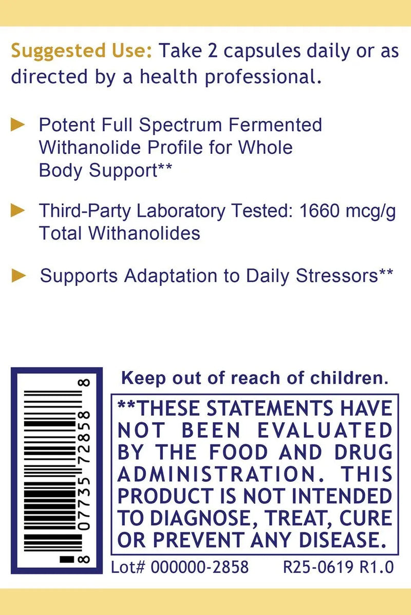 Fermented Ashwagandha Capsules (120 Capsules)