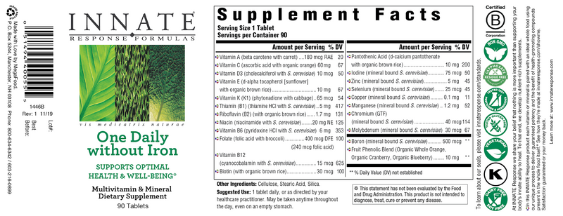 One Daily without Iron (90 Tablets)