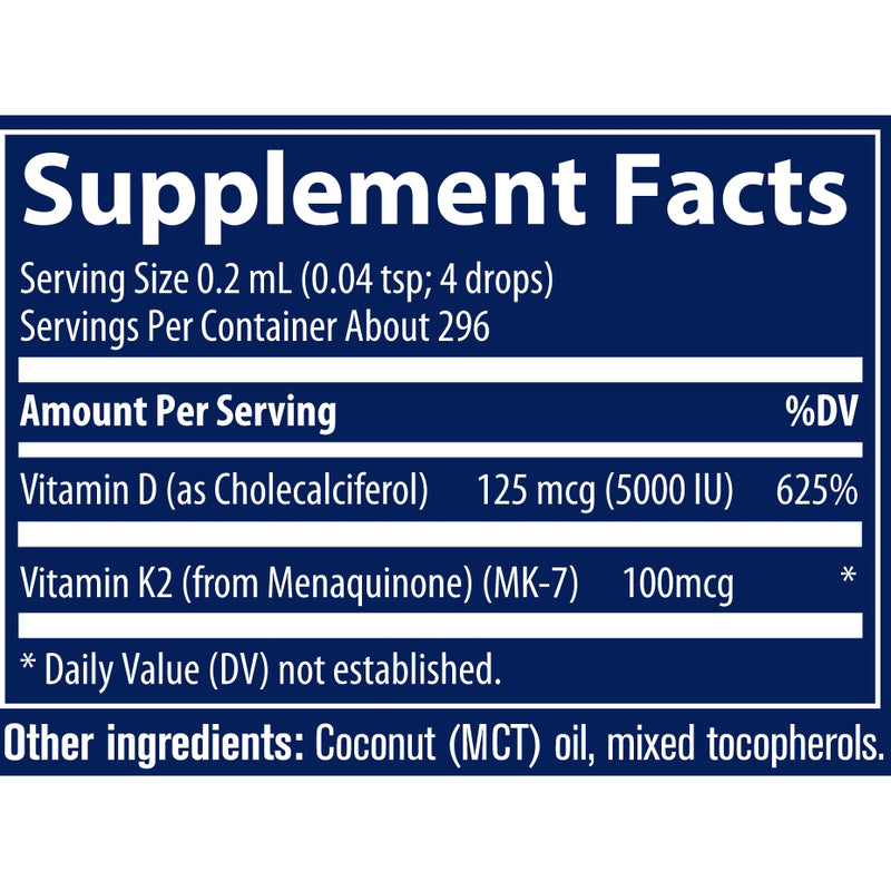 Ionic Vitamin D3 + K2 (2 Fluid Ounces)