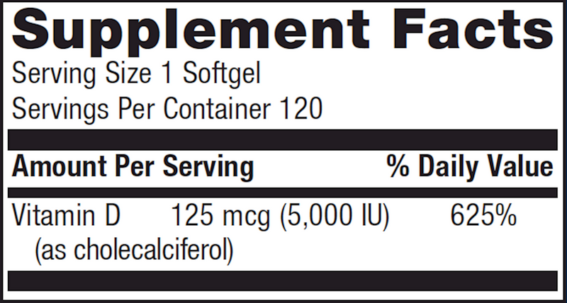 D3 5000 IU (120 Softgels)