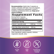 Vitamin C 500 with Rose Hips (250 Capsules) — Supplement Facts