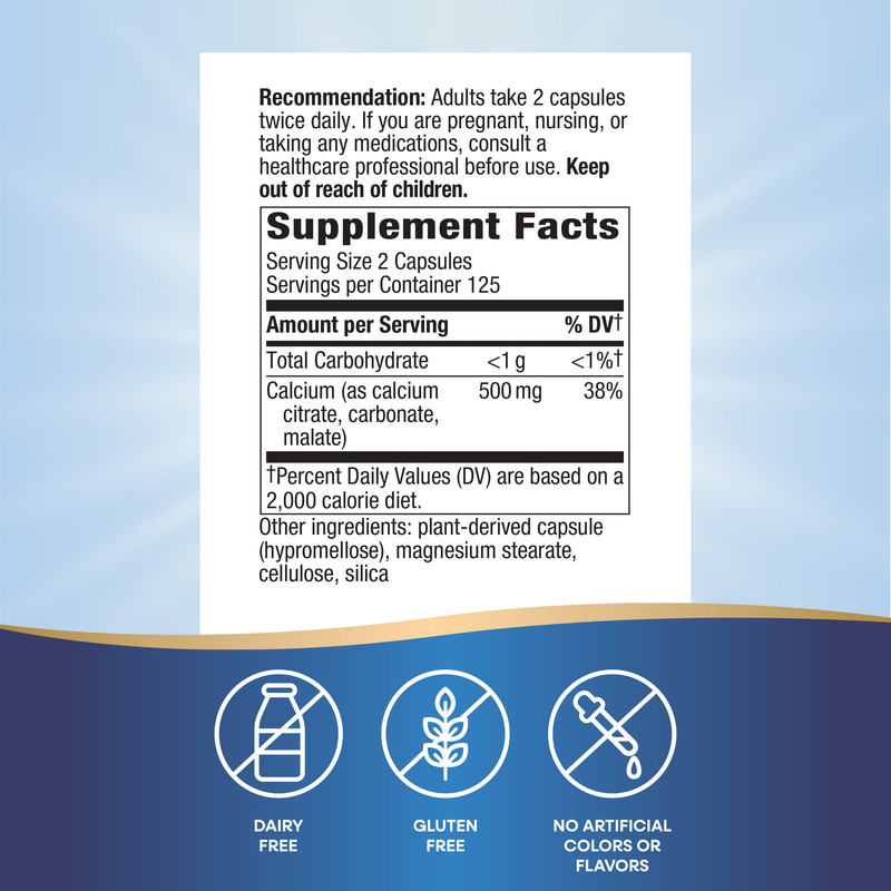 Calcium Citrate (250 Capsules) — Supplement Facts