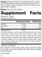 Ferrofood®, 40 Capsules, Rev 37 Supplement Facts