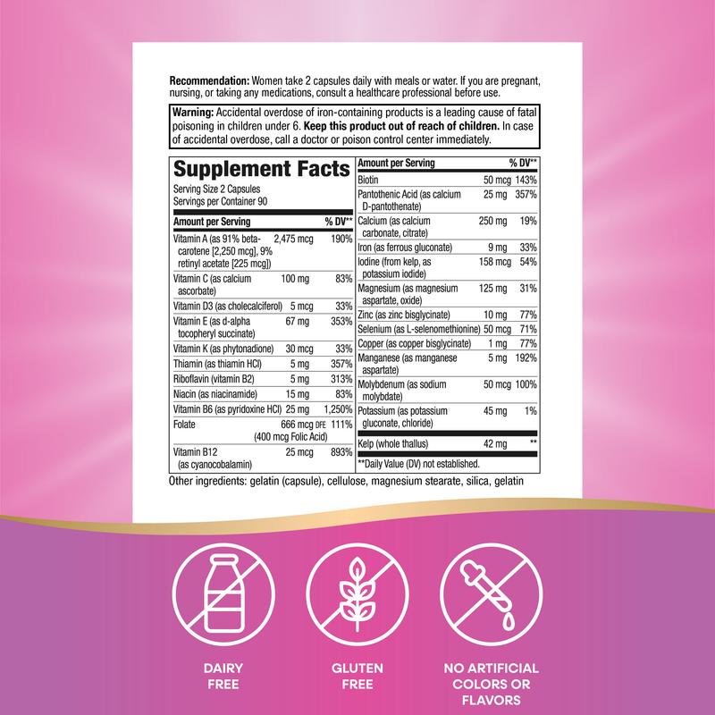 Prenatal Multi-Vitamin (180 Capsules) — Supplement Facts