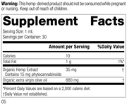 Hemp Oil Liquid-Organic, 30 mL (1 fl oz)