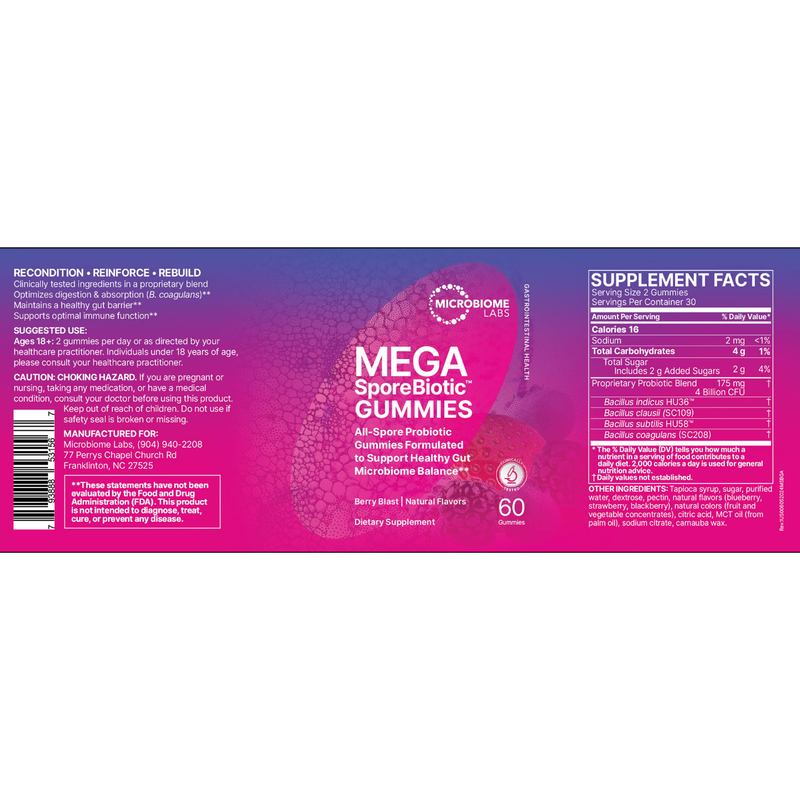 MegaSporeBiotic Gummies (60 Gummies)