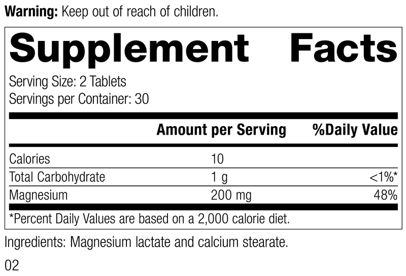 Magnesium Lactate, 60 Tablets