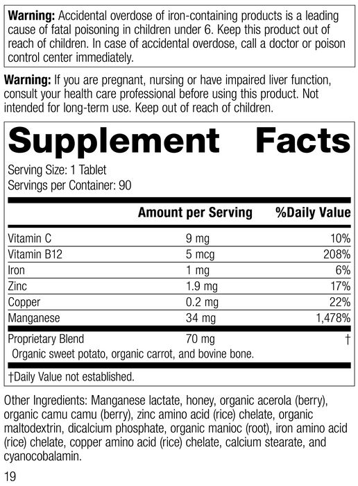 Manganese B12™, 90 Tablets