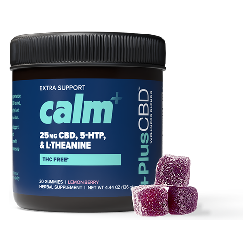 +PlusCBD Extra Support Calm Gummies (25 mg) (Lemon Berry) (30 Gummies)