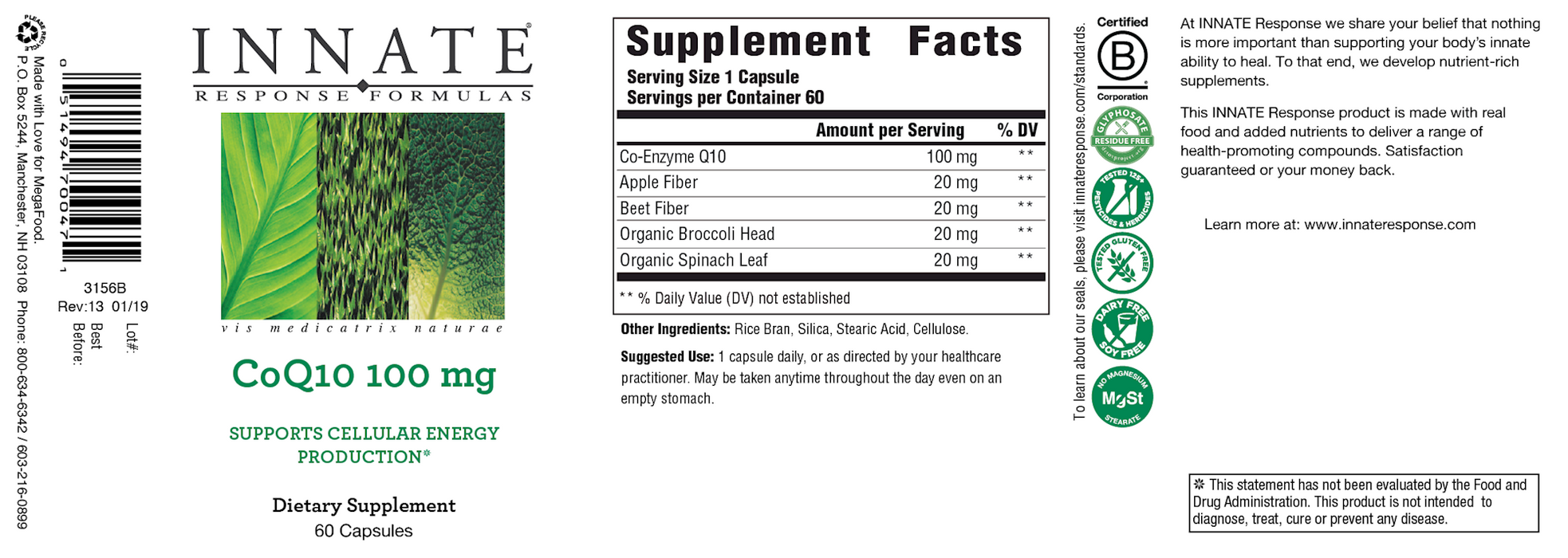 CoQ10 100mg (60 Capsules)-Vitamins & Supplements-Innate Response-Pine Street Clinic