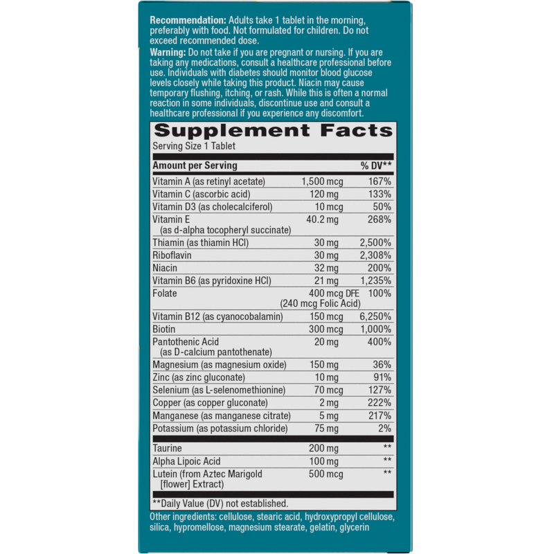 alpha betic® Multivitamin Energy Support (30 Tablets) — Supplement Facts