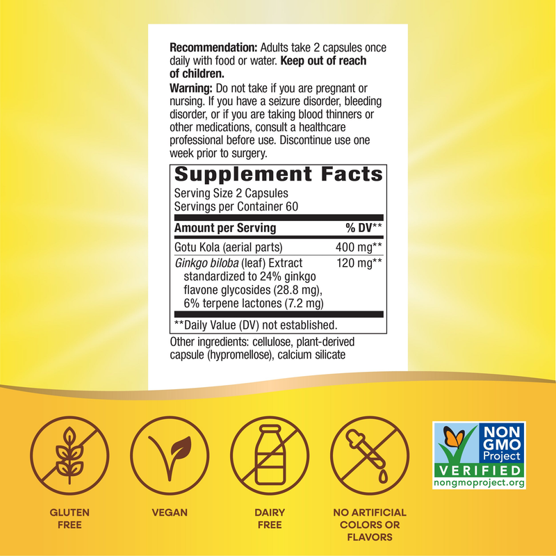 Ginkgo Standardized (60 Capsules) — Supplement Facts