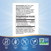 Turmeric Standardized 450mg (60 Tablets) — Supplement Facts