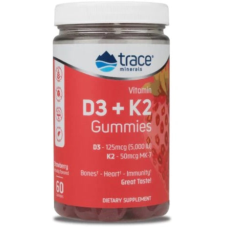 Vitamin D3 + K2 Gummies (60 Gummies)-Vitamins & Supplements-Trace Minerals-Pine Street Clinic