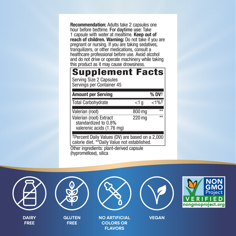 Valerian Standardized (90 Capsules) — Supplement Facts