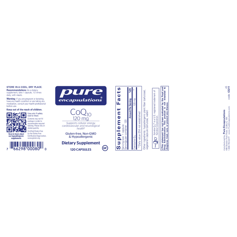 CoQ10 (120 mg) label