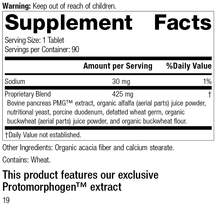 6650 Pancreatrophin PMG-R18 Supplement Facts