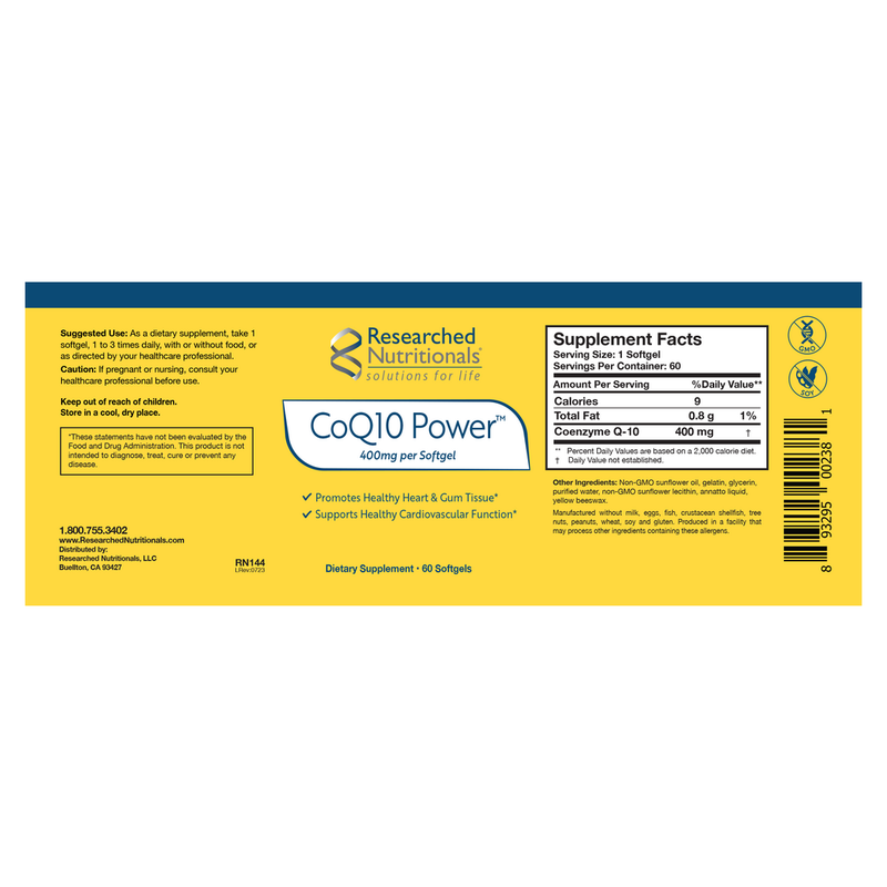 CoQ10 Power (60 Softgels) label