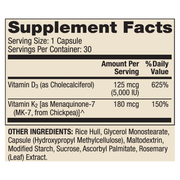 Vitamins D3 and K2 (30 Capsules)