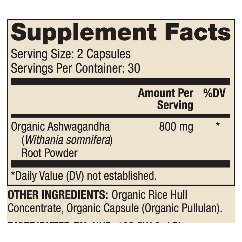 Organic Ashwagandha (60 Capsules)