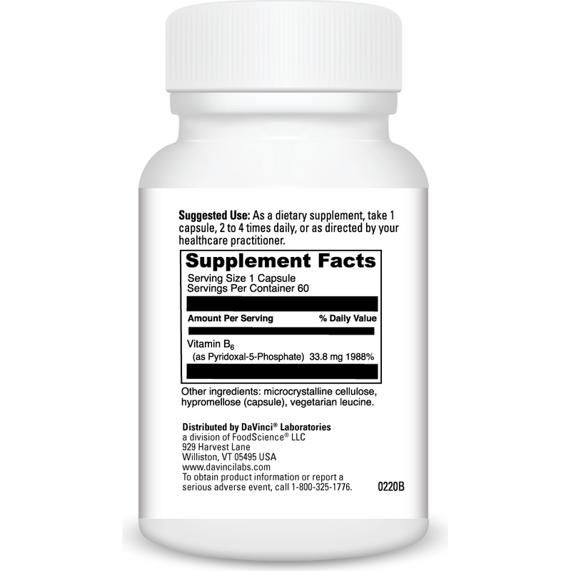Pyridoxal-5-Phosphate (60 Capsules) supplement facts