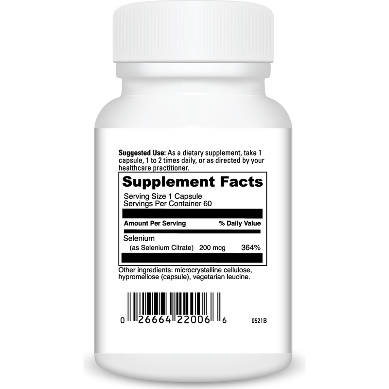 Selenium Citrate (60 Capsules) supplement facts