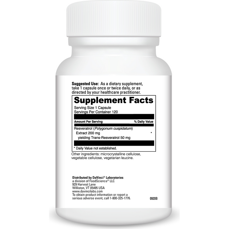Resveratrol-50 (120 Capsules) supplement facts