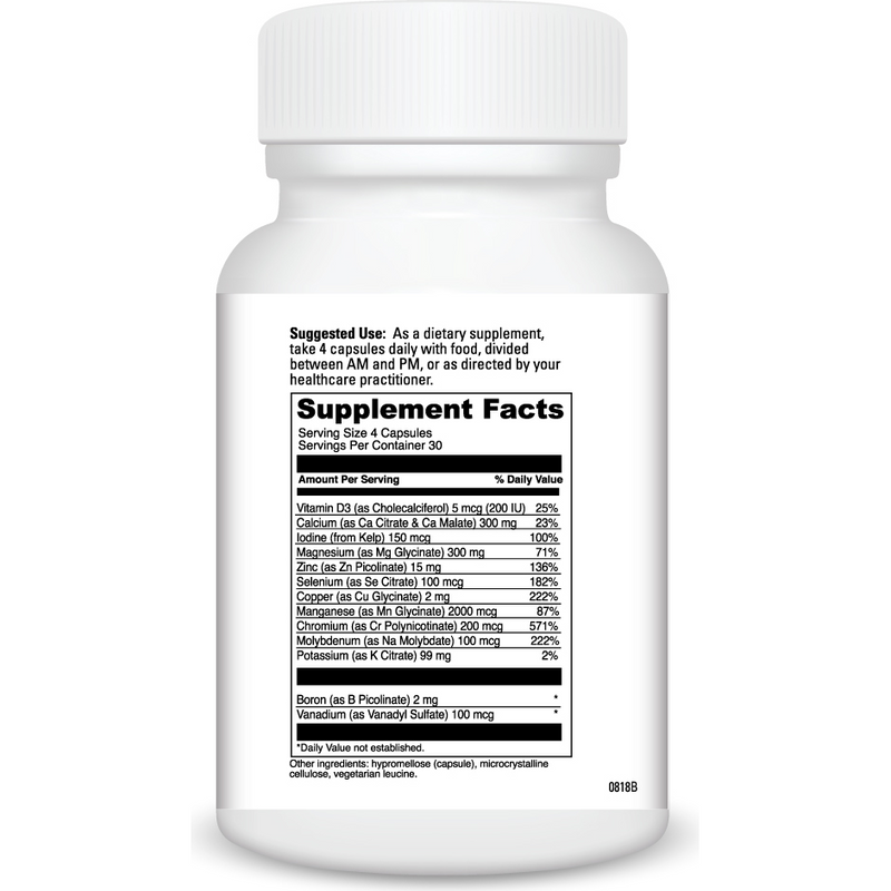 Multi-Mineral Complex With D3 (120 Capsules) supplement facts