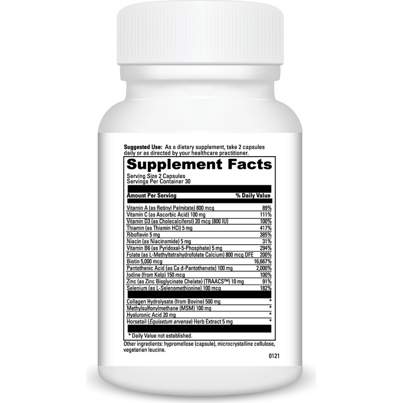 Hair Skin & Nails (60 Capsules) supplement facts