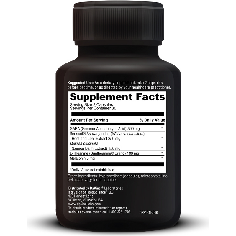 Sleep Benefits (60 Capsules) supplement facts