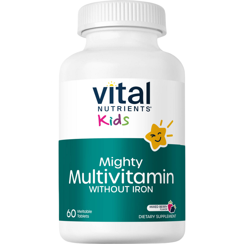 Kid's Mighty Multivitamin Without Iron, Meltable Tablets, Mixed Berry (60 Tablets)