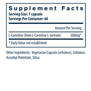 Carnitine 500 mg (60 Capsules)